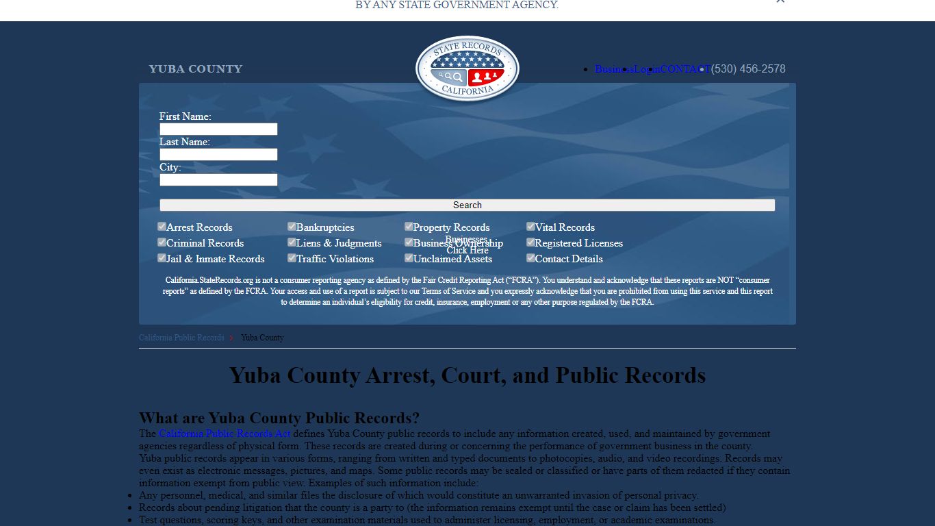 Yuba County Arrest, Court, and Public Records